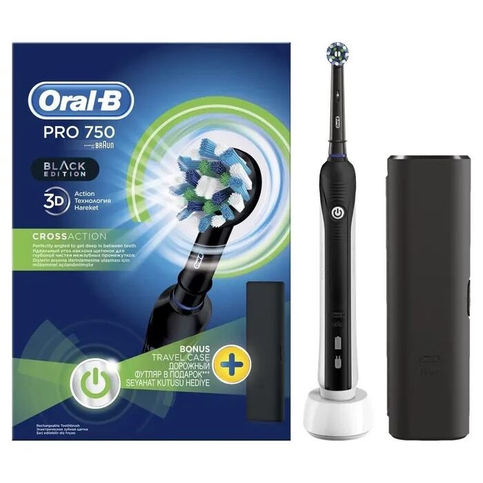 Электрическая зубнaя щеткa Braun Oral-B Pro 750 Cross Action Black Edition (D16.513.UX)